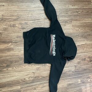 Balenciaga Charcoal Drawstring Hoodie